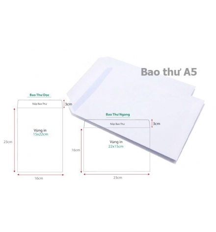 Bao thư trắng A5