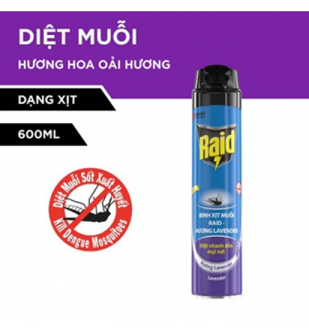 Bình Xịt Muỗi RAID Hương Lavender 600ml
