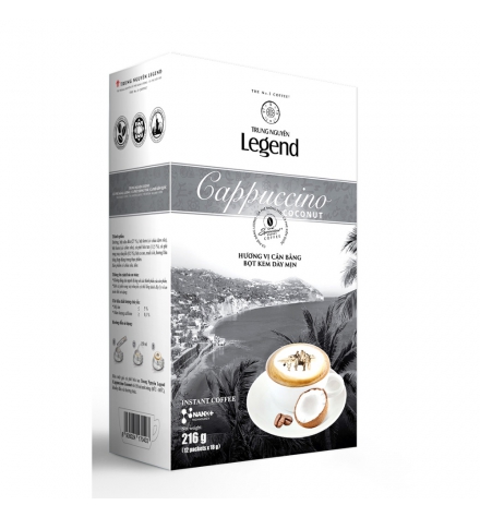 Cà phê Cappuccino Coconut Trung Nguyên Legend hộp 12 gói x 18g.