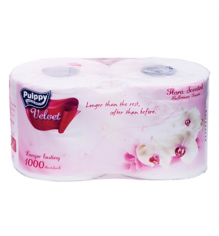 Giấy lụa cuộn Pulppy Velvet Thơm Hồng