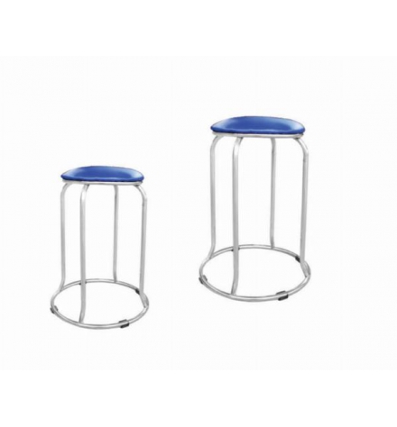 Ghế đôn inox ( bọc nệm xanh )