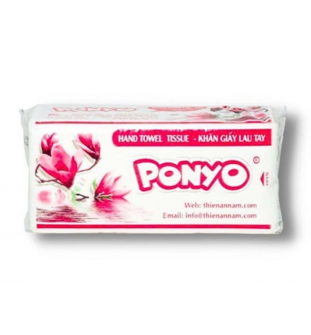 Khăn Giấy PONYO Lau Tay 2 Lớp Gói 100 Tờ 