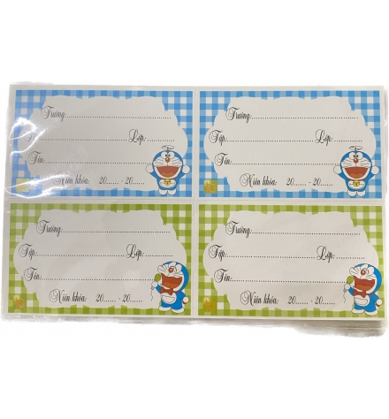 Nhãn học sinh 4 ô lớn