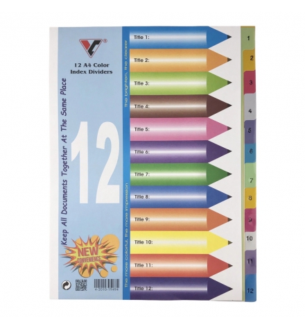 Bìa phân trang nhựa V12A 12 số A4