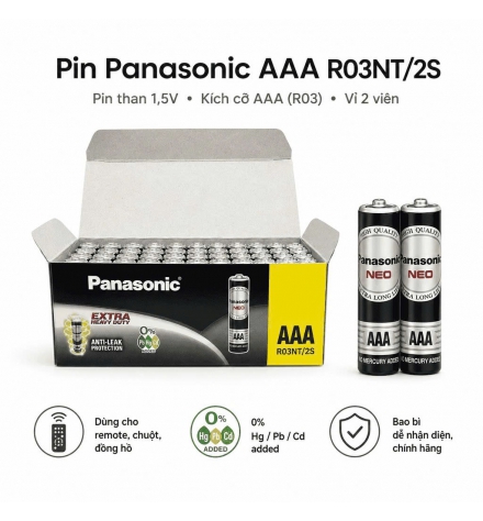 Vỉ 2 Viên Pin Đũa Panasonic AAA 