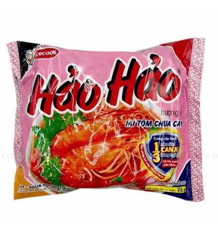 Thùng Mì Ăn Liền Hảo Hảo Vị Tôm Chua Cay 30 Gói x 75G