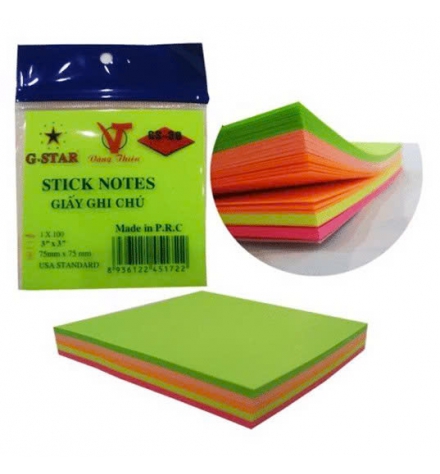 Giấy Note 5 Màu G-Star 3x3 Bảng Lớn 75x75mm