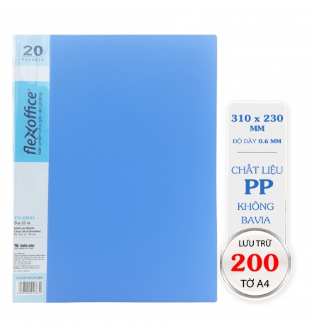 Bìa nhựa 20 lá A4 Thiên Long