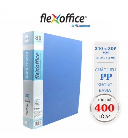 Bìa nhựa 80 lá A4 Thiên Long