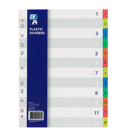 Bìa phân trang nhựa 12 số Double A