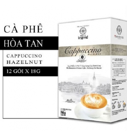 Cà phê Cappuccino hương hazenut Trung Nguyên Legend hộp 12 gói x 18g.