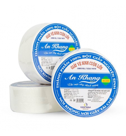 Giấy vệ sinh cuộn lớn An Khang Caro500 (AKC500)