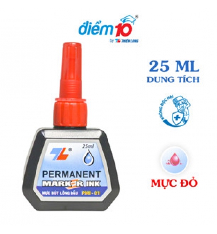 Mực bút lông dầu Thiên Long PMI-01 25ml đỏ