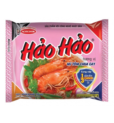 Thùng Mì Ăn Liền Hảo Hảo Vị Tôm Chua Cay 30 Gói x 75G