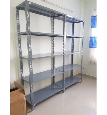 Kệ sắt V cao 1,5 x 2,0m - màu ghi xám